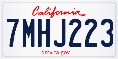 CA license plate 7MHJ223