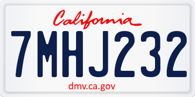 CA license plate 7MHJ232