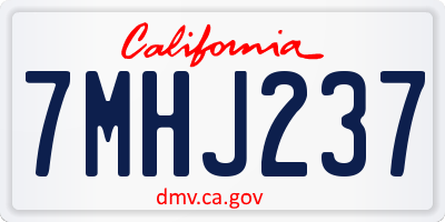 CA license plate 7MHJ237