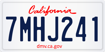 CA license plate 7MHJ241
