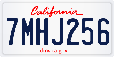 CA license plate 7MHJ256