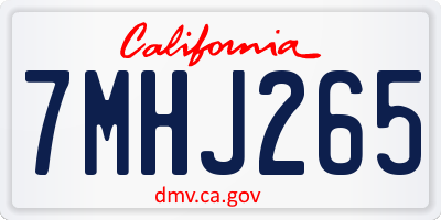 CA license plate 7MHJ265