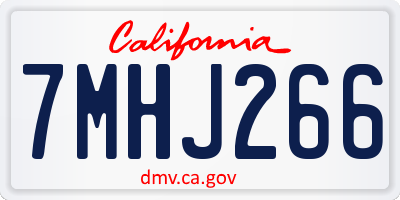 CA license plate 7MHJ266