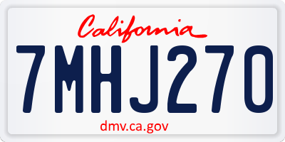 CA license plate 7MHJ270