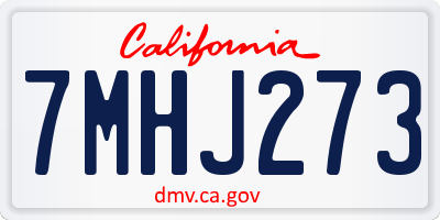CA license plate 7MHJ273