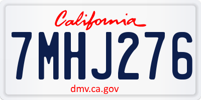 CA license plate 7MHJ276