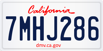 CA license plate 7MHJ286