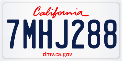 CA license plate 7MHJ288