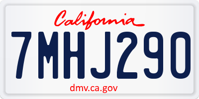 CA license plate 7MHJ290