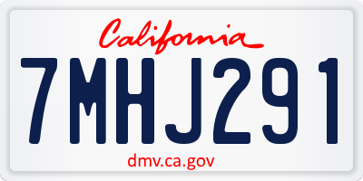 CA license plate 7MHJ291