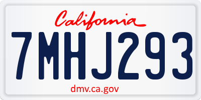 CA license plate 7MHJ293
