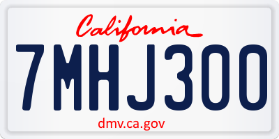 CA license plate 7MHJ300