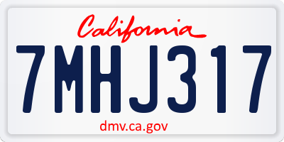 CA license plate 7MHJ317