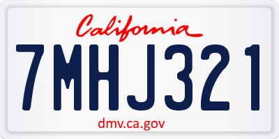 CA license plate 7MHJ321