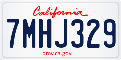 CA license plate 7MHJ329