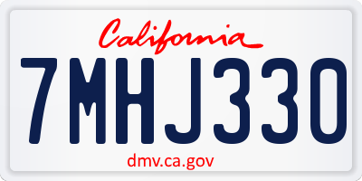 CA license plate 7MHJ330