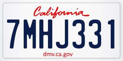 CA license plate 7MHJ331