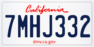 CA license plate 7MHJ332