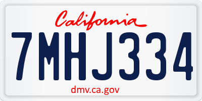 CA license plate 7MHJ334