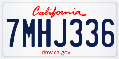 CA license plate 7MHJ336