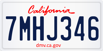 CA license plate 7MHJ346