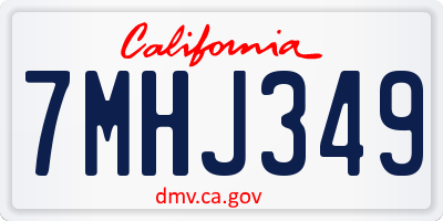 CA license plate 7MHJ349