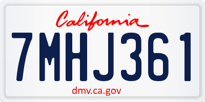 CA license plate 7MHJ361