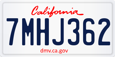 CA license plate 7MHJ362