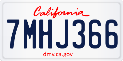 CA license plate 7MHJ366