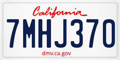 CA license plate 7MHJ370