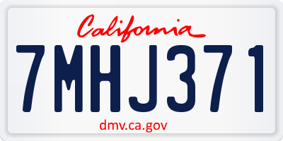 CA license plate 7MHJ371