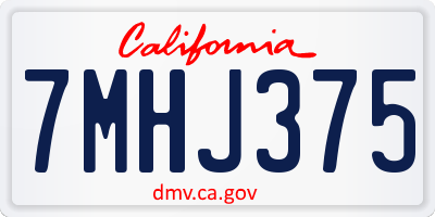 CA license plate 7MHJ375