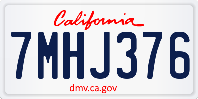 CA license plate 7MHJ376
