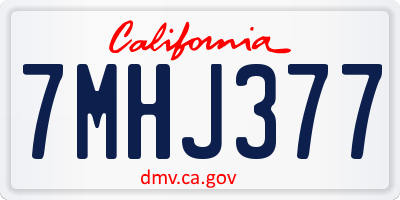 CA license plate 7MHJ377