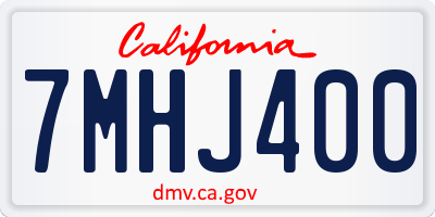 CA license plate 7MHJ400