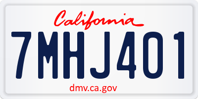 CA license plate 7MHJ401