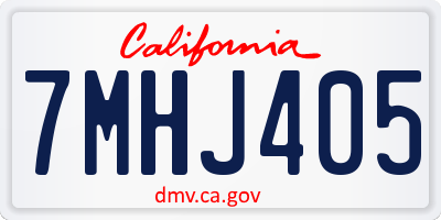 CA license plate 7MHJ405