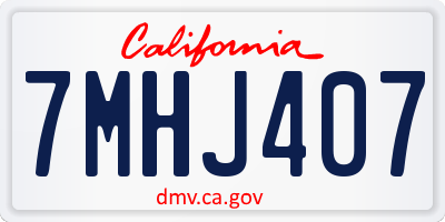 CA license plate 7MHJ407