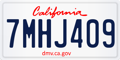 CA license plate 7MHJ409