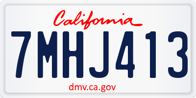 CA license plate 7MHJ413