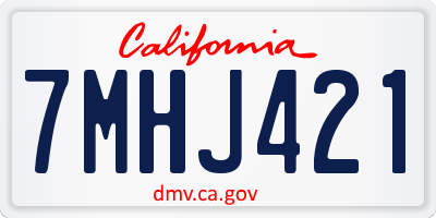 CA license plate 7MHJ421
