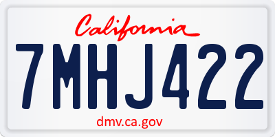 CA license plate 7MHJ422
