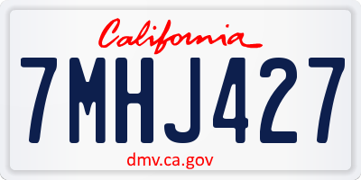 CA license plate 7MHJ427