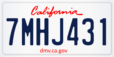CA license plate 7MHJ431