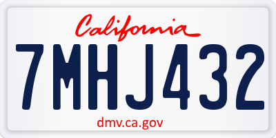 CA license plate 7MHJ432