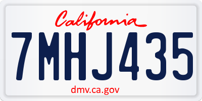 CA license plate 7MHJ435