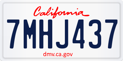 CA license plate 7MHJ437