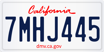 CA license plate 7MHJ445