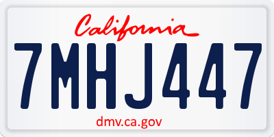 CA license plate 7MHJ447