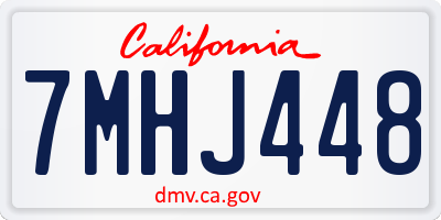 CA license plate 7MHJ448